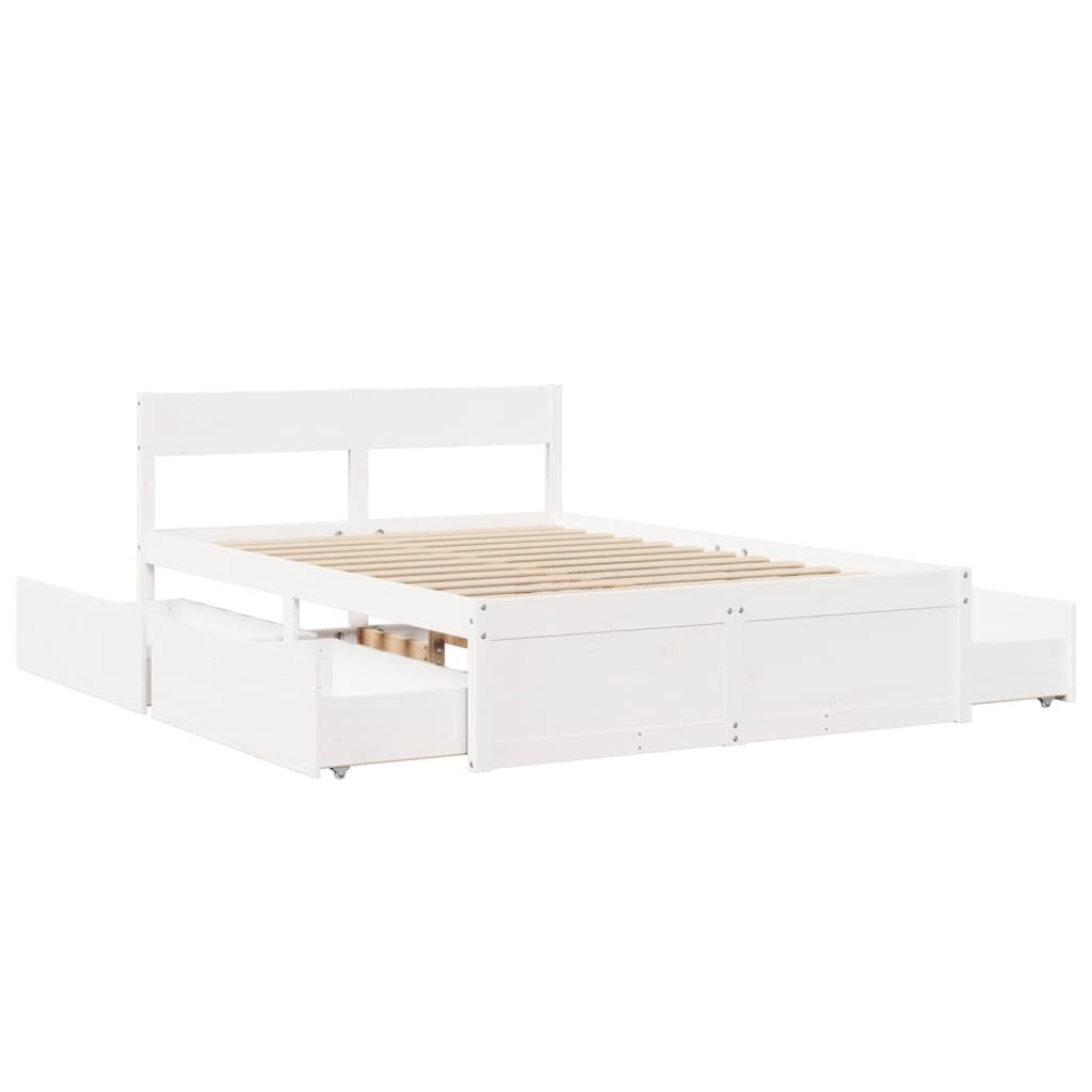 vidaXL Letto senza Materasso Bianco 120x190 cm Legno Massello di Pino