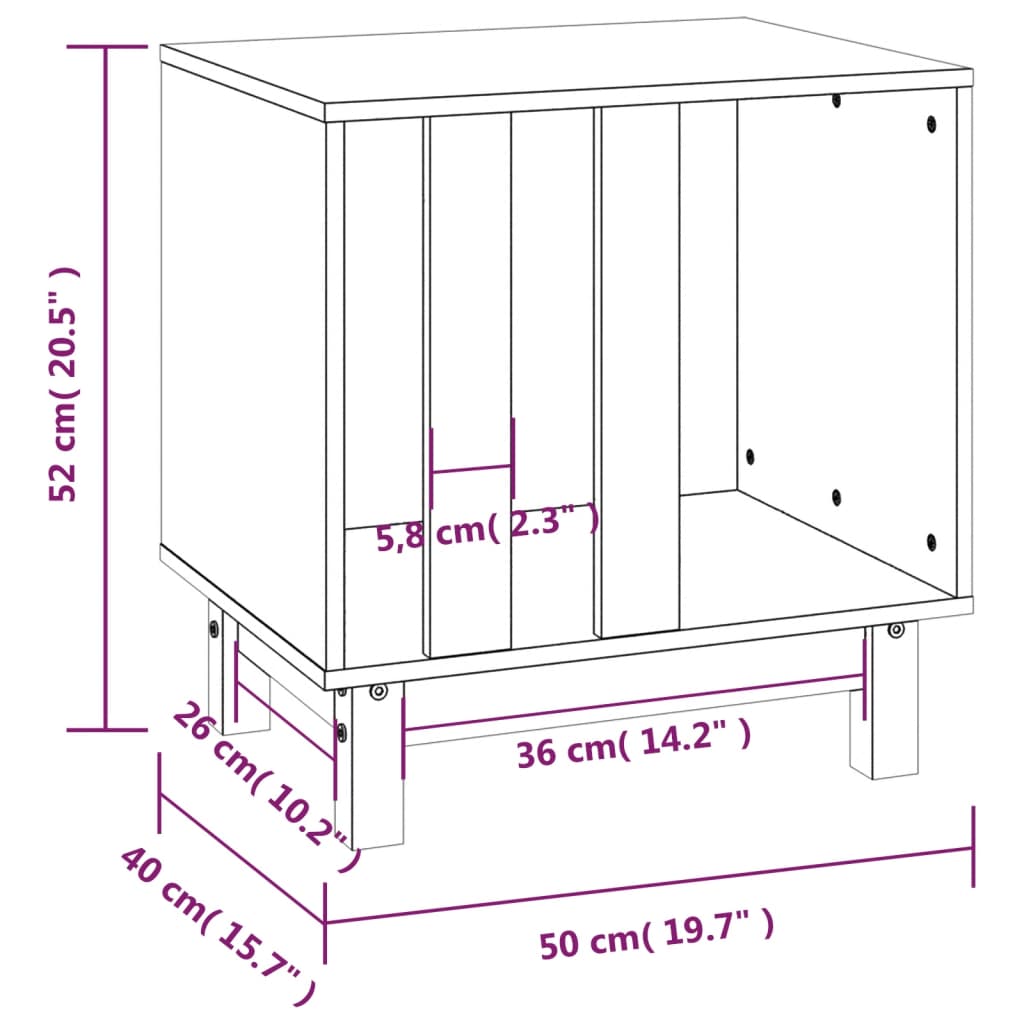 vidaXL Casetta per Cani Ambra 50x40x52 cm in Legno Massello di Pino