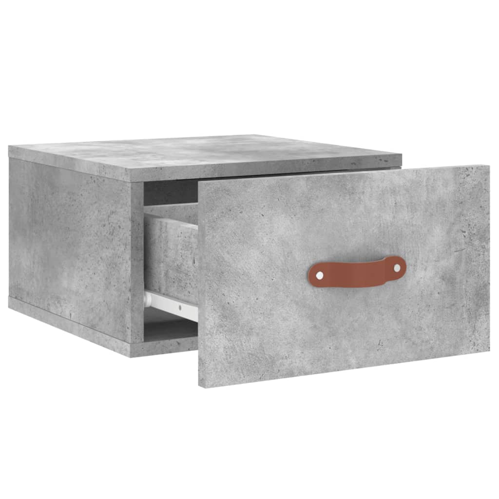 vidaXL Comodini a Muro 2 pz Grigio Cemento 35x35x20 cm