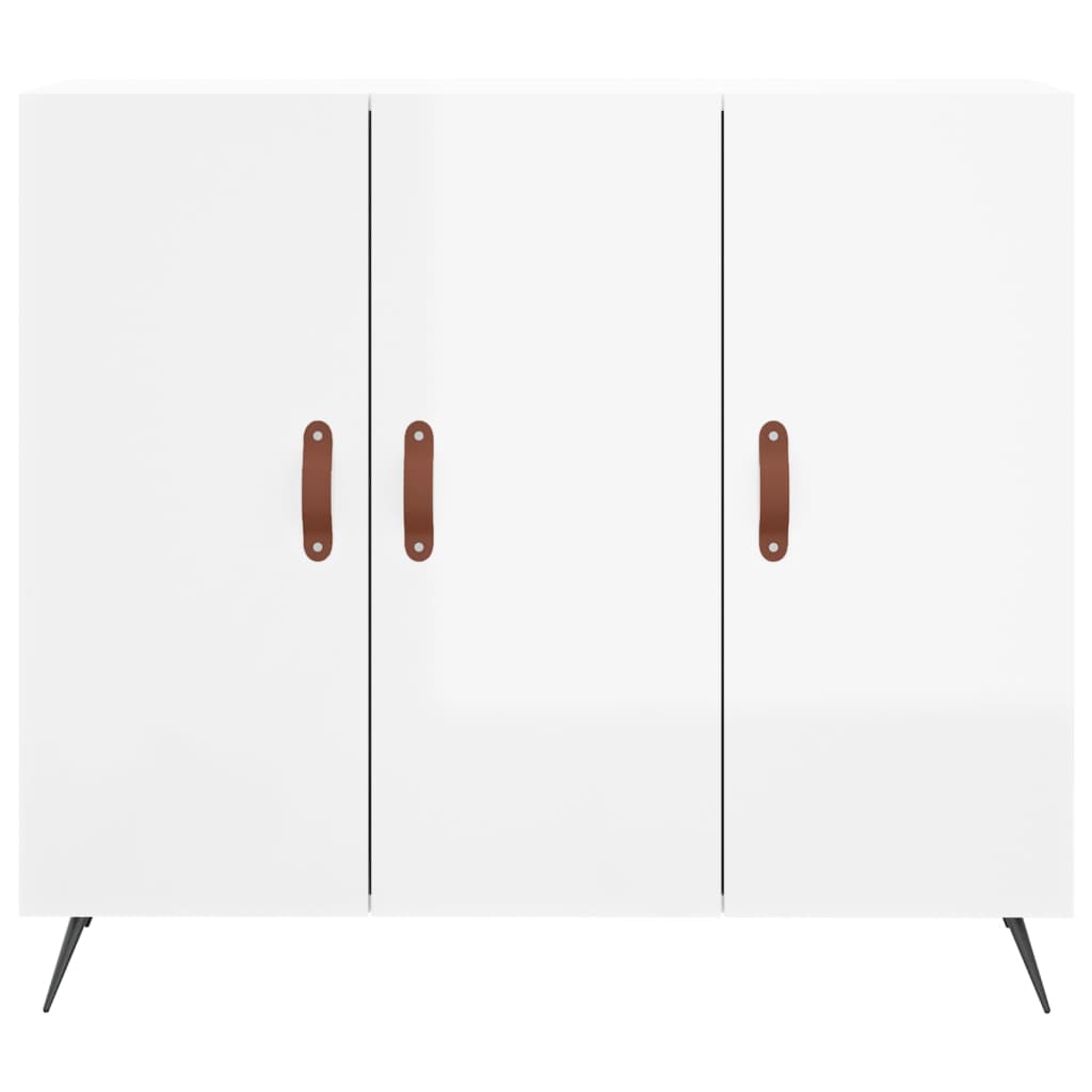 vidaXL Credenza Bianco Lucido 90x34x80 cm in Legno Multistrato