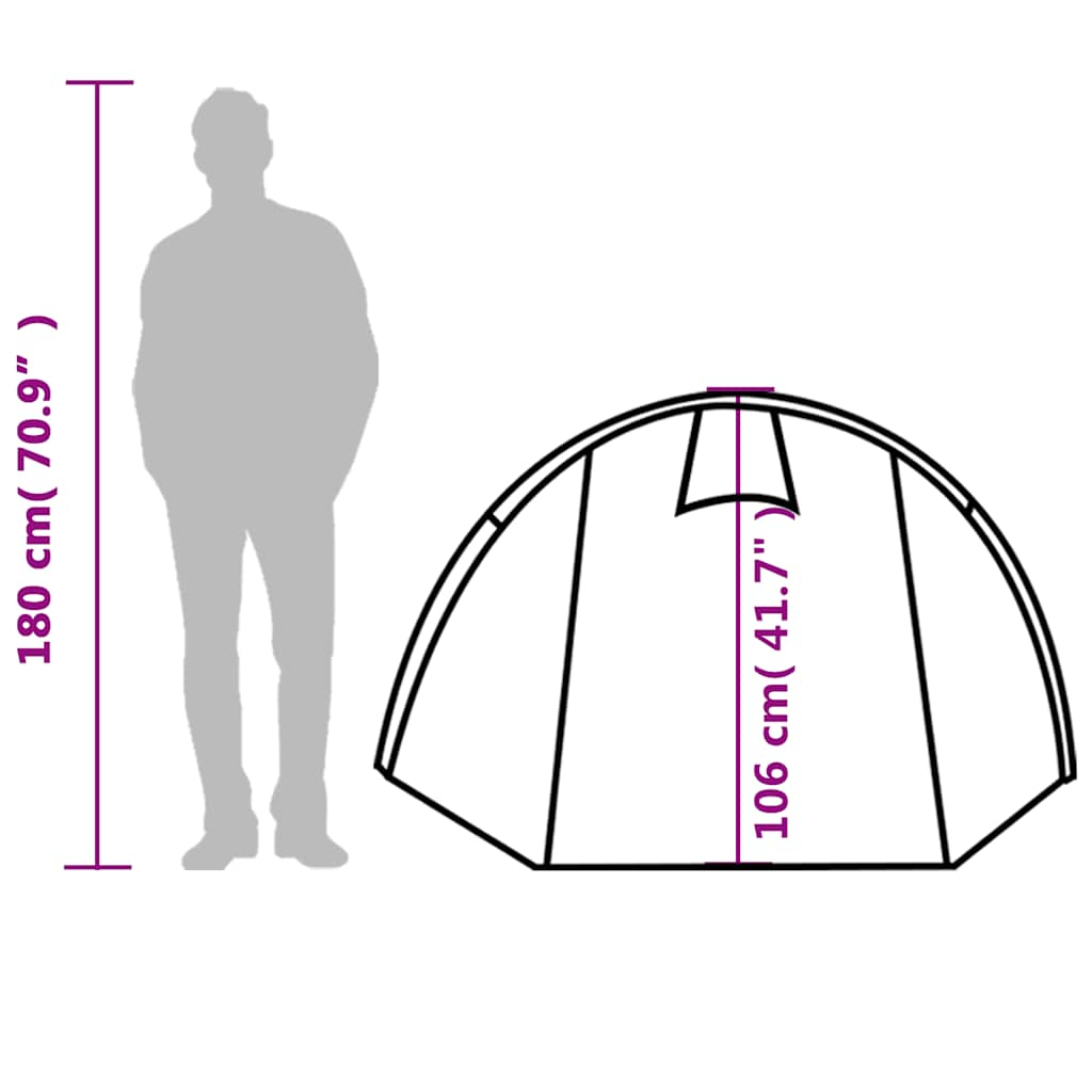 vidaXL Tenda da Campeggio a Tunnel 4 Persone Arancione Impermeabile