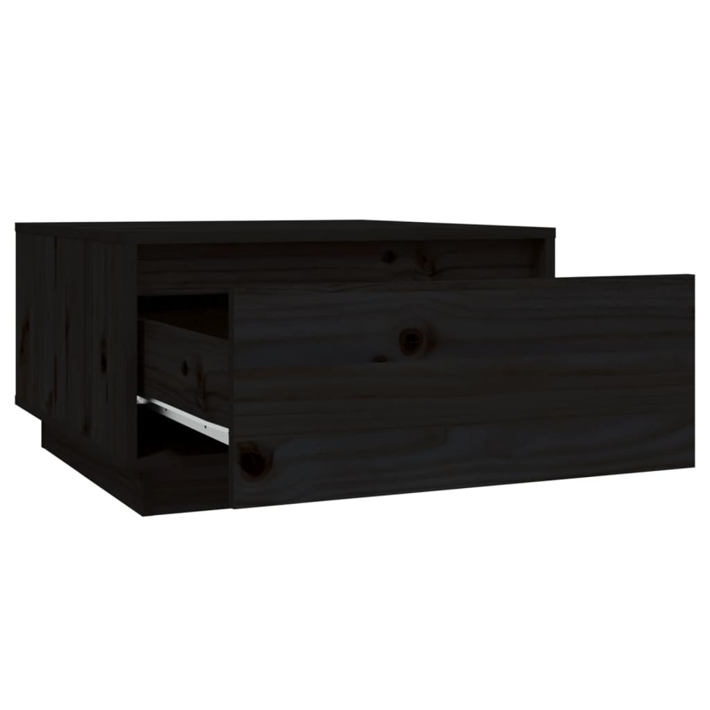 vidaXL Tavolino da Salotto Nero 55x56x32 cm in Legno Massello di Pino