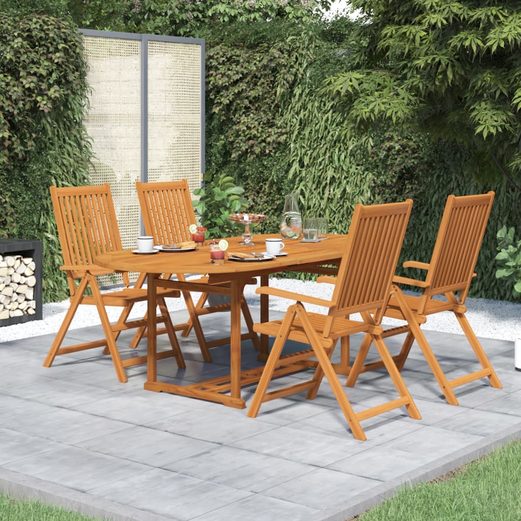 vidaXL Set da Pranzo da Giardino 5 pz in Legno Massello di Acacia