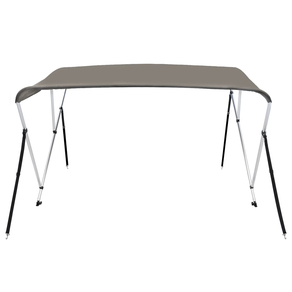 vidaXL Bimini di Prua con Tendalino 3 Archi Grigio 183x196x137 cm