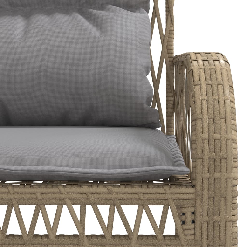 vidaXL Set Divano da Giardino 4 pz con Cuscini Beige in Polyrattan