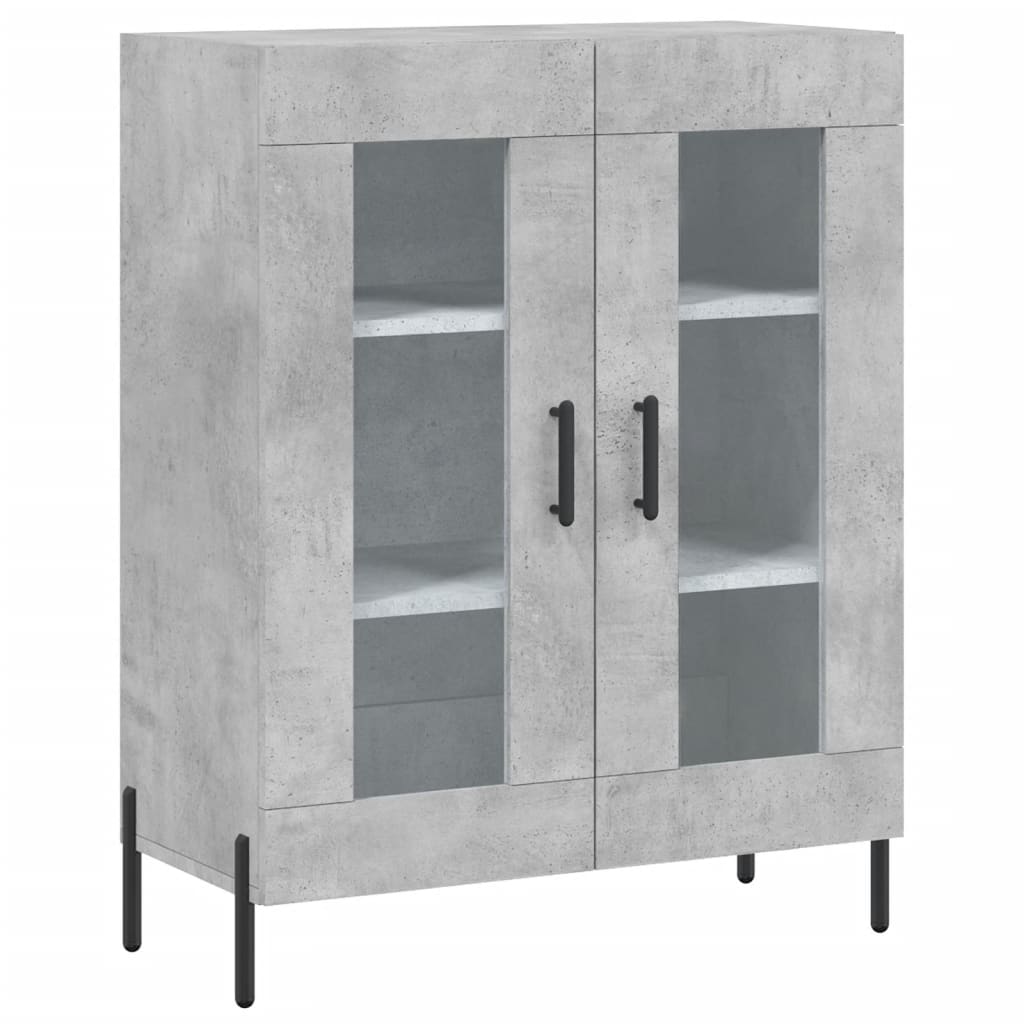 vidaXL Credenza Grigio Cemento 69,5x34x180 cm in Legno Multistrato