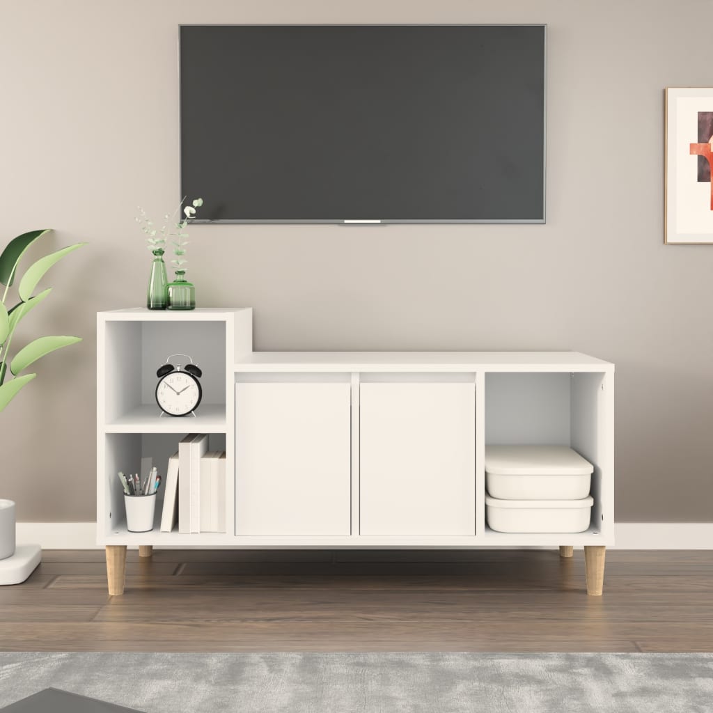 vidaXL Mobile Porta TV Bianco 100x35x55 cm in Legno Multistrato