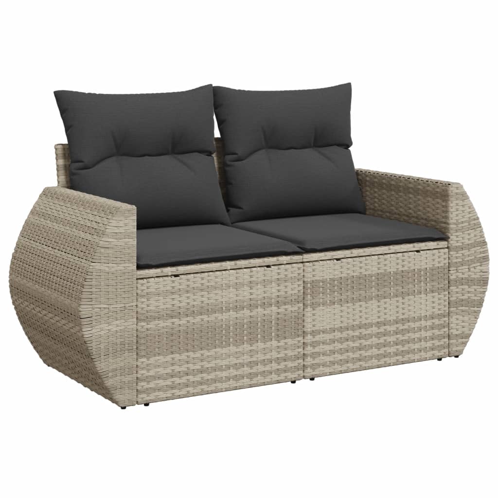 vidaXL Set Divano da Giardino 6pz con Cuscini Grigio Chiaro Polyrattan