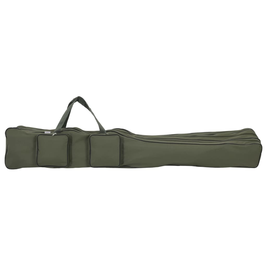 vidaXL Borsa per Canna da Pesca Verde 160 cm in Tessuto Oxford