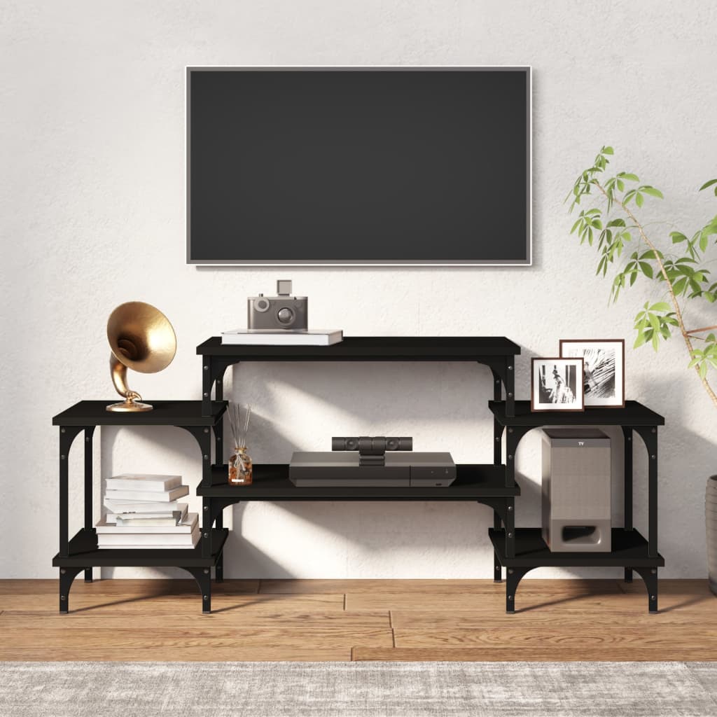 vidaXL Mobile Porta TV Nero 117x35x52 cm in Legno Multistrato