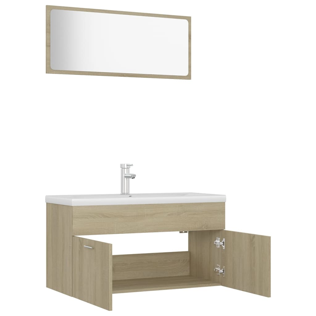 vidaXL Set Mobili da Bagno Rovere Sonoma in Truciolato