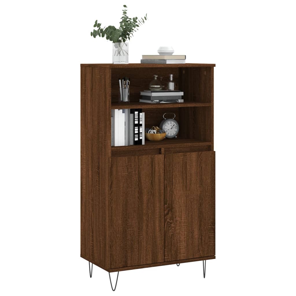 vidaXL Credenza Rovere Marrone 60x36x110 cm in Legno Multistrato