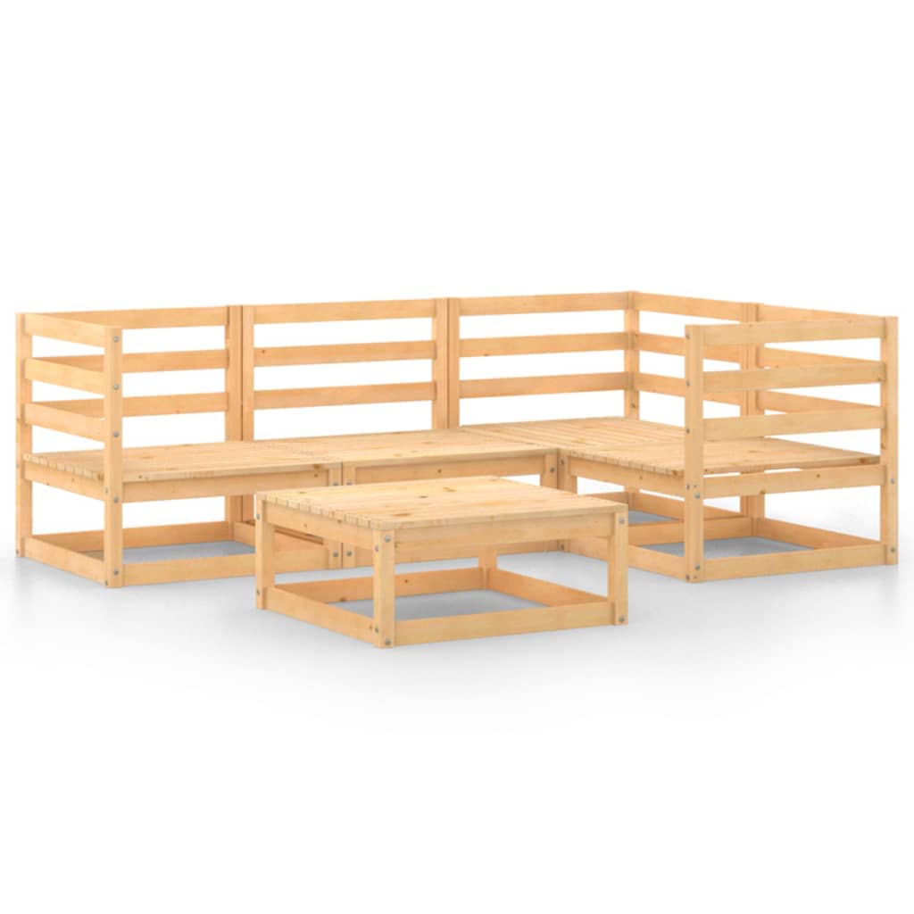 vidaXL Set Divani da Giardino 5 pz in Legno Massello di Pino