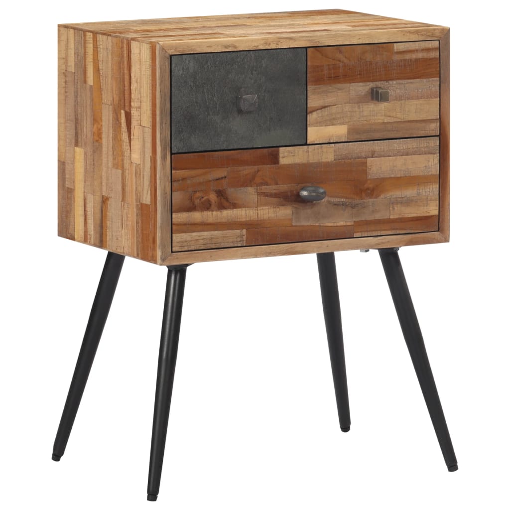 vidaXL Comodino 47x31,5x60 cm in Legno Massello di Teak