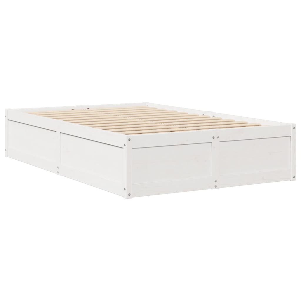 vidaXL Letto con Materasso Bianco 120x200 cm in Legno Massello di Pino