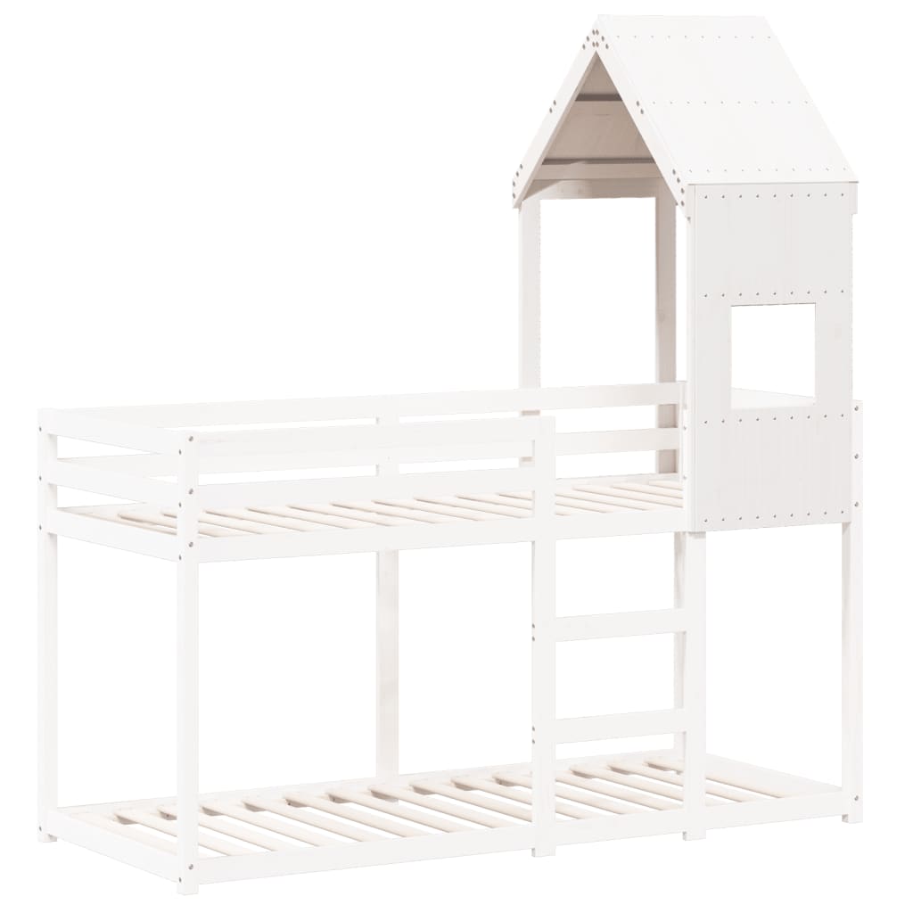 vidaXL Tetto per Letto Bambini Bianco 60x89x134,5 Legno Massello Pino