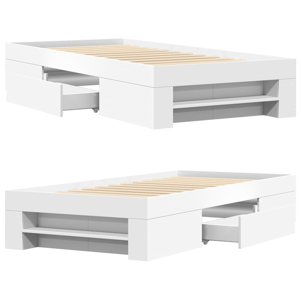 vidaXL Giroletto Bianco 75x190 cm in Legno Multistrato