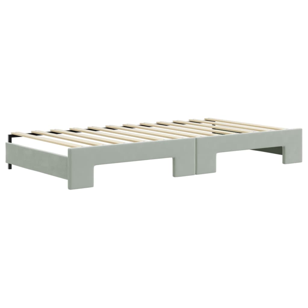 vidaXL Divano Letto Estraibile Materassi Grigio Chiaro 100x200 Velluto