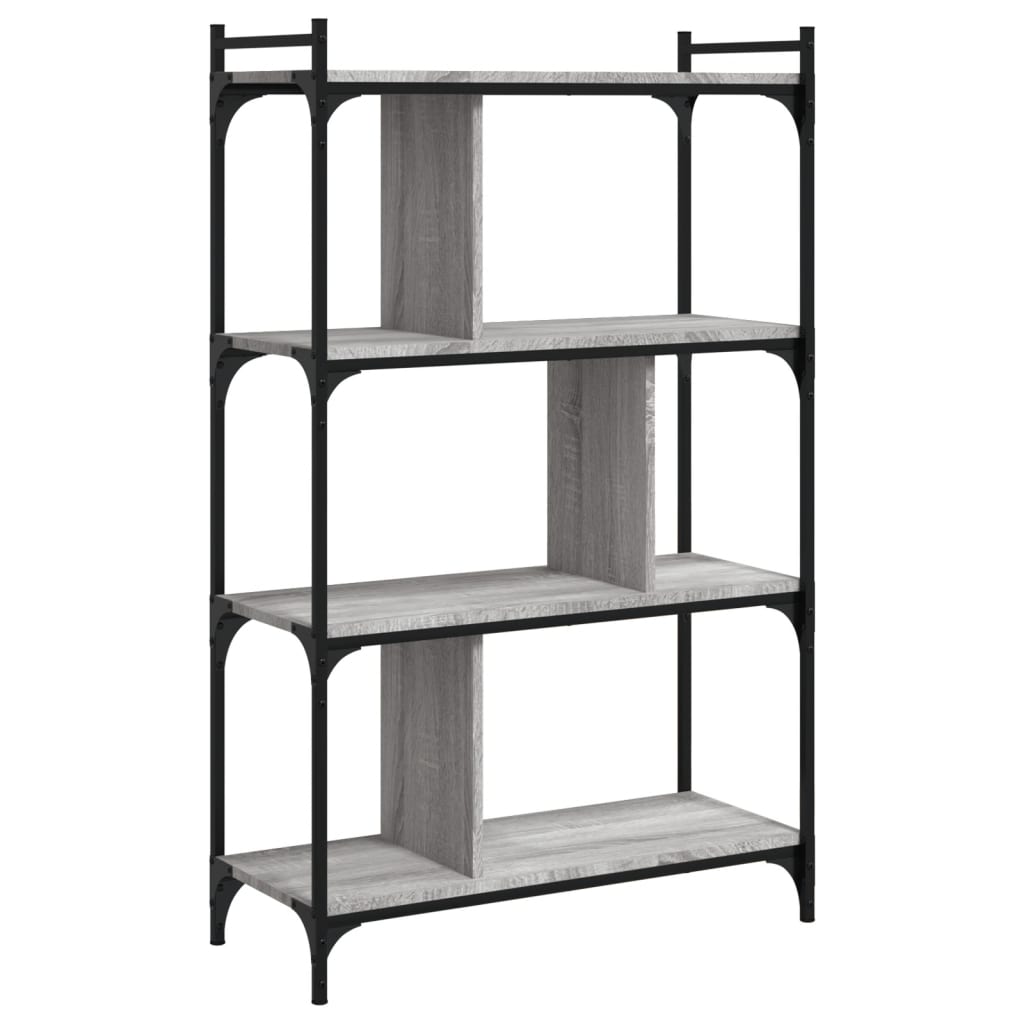 vidaXL Libreria Grigio Sonoma 4 Ripiani 76x32x123 cm Legno Multistrato