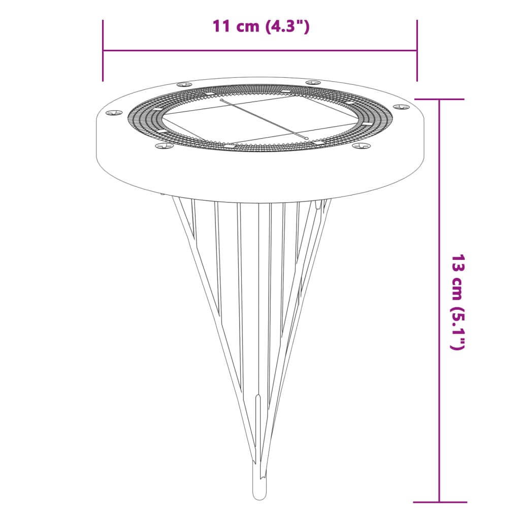 vidaXL Luci Solari da Terra con Picchetti da Esterno 4pz Bianco Caldo