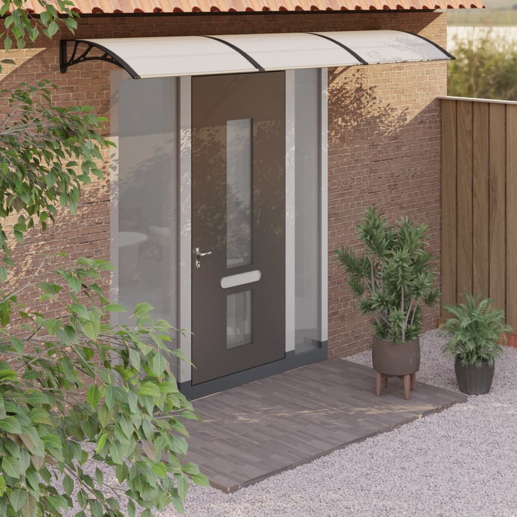 vidaXL Tettoia per Porta Nero e Trasparente 300x75 cm in Policarbonato