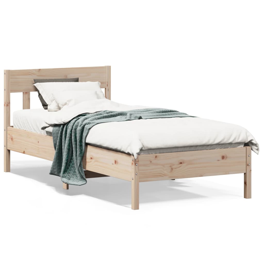 vidaXL Letto senza Materasso 75x190 cm in Legno Massello Pino