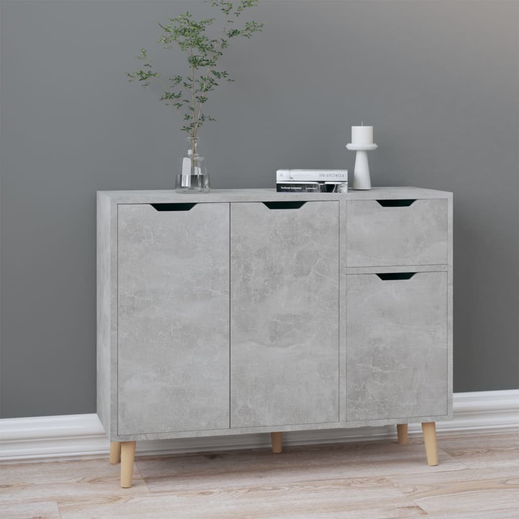 vidaXL Credenza Grigio Cemento 90x30x72 cm in Legno Multistrato