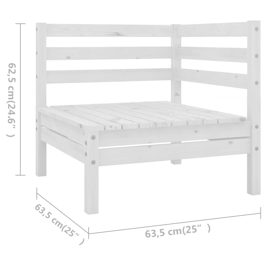 vidaXL Set Salotto da Giardino 8 pz in Legno Massello di Pino Bianco