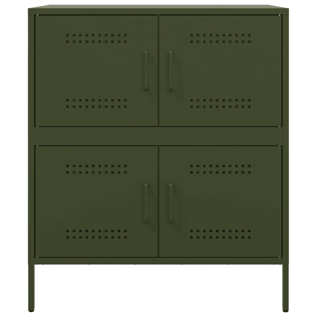 vidaXL Credenza Verde Oliva 68x39x79 cm in Acciaio