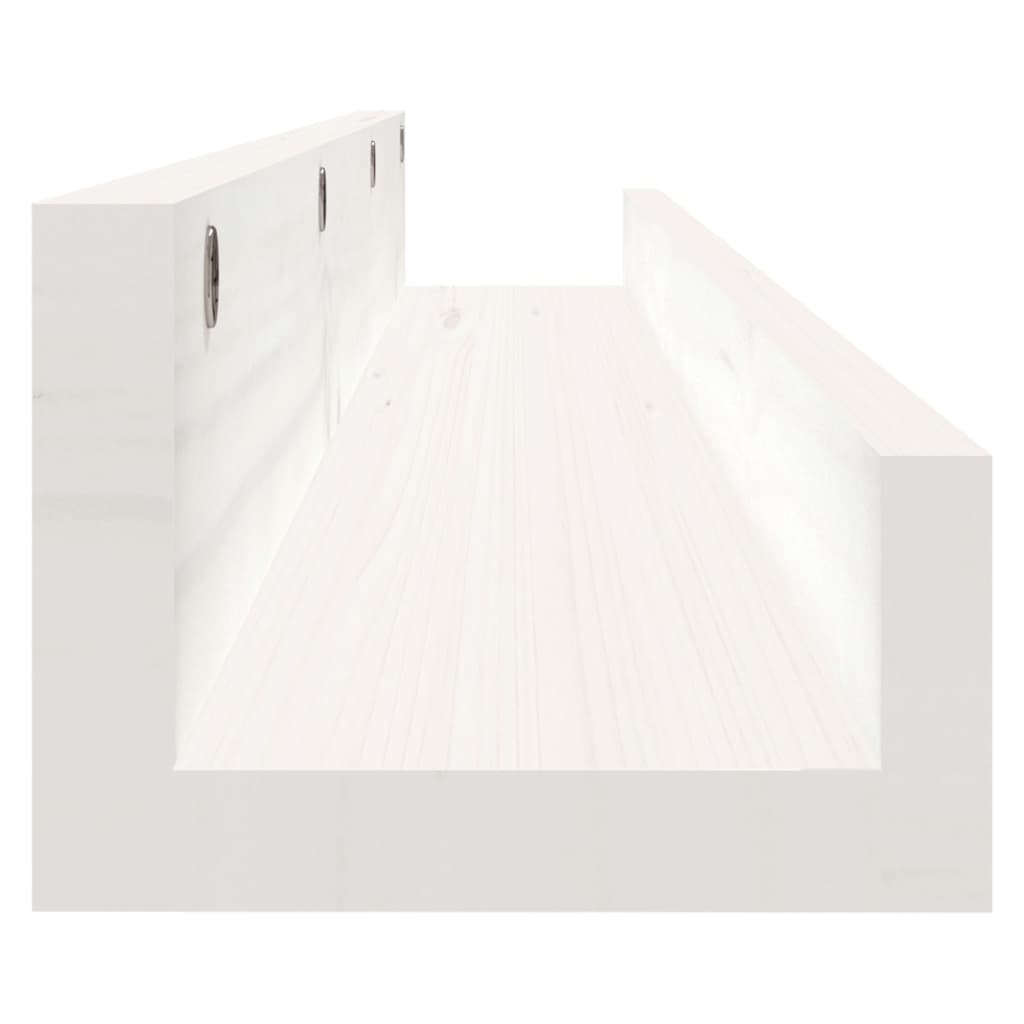 vidaXL Mensole da Parete 2 pz Bianco 80x12x9cm Legno Massello di Pino