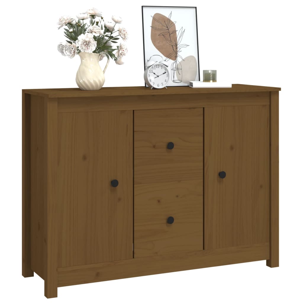 vidaXL Credenza ambra 100x35x74 cm in Legno Massello di Pino