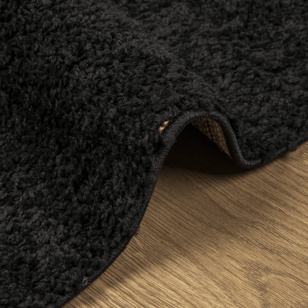 vidaXL Tappeto Shaggy PAMPLONA a Pelo Lungo Moderno Nero 160x160 cm