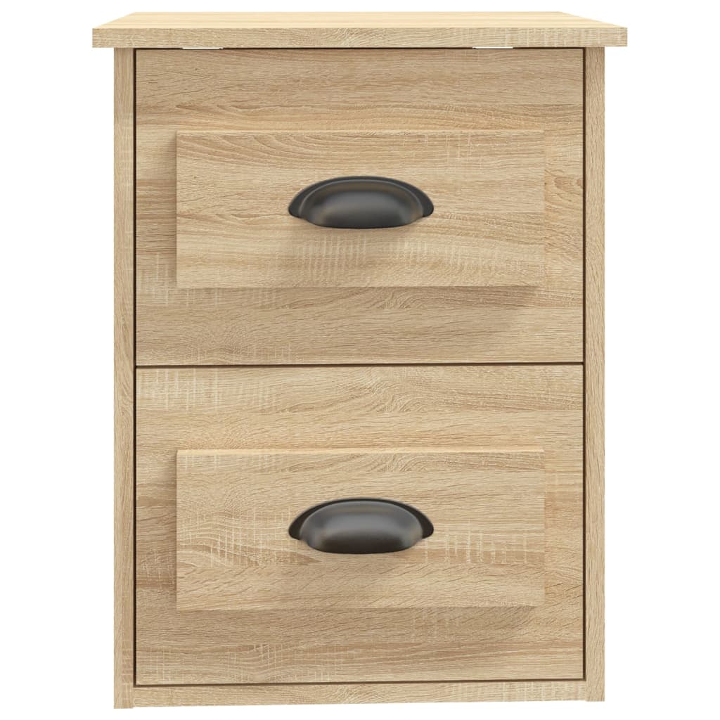 vidaXL Comodini a Parete 2 pz Rovere Sonoma 41,5x36x53 cm