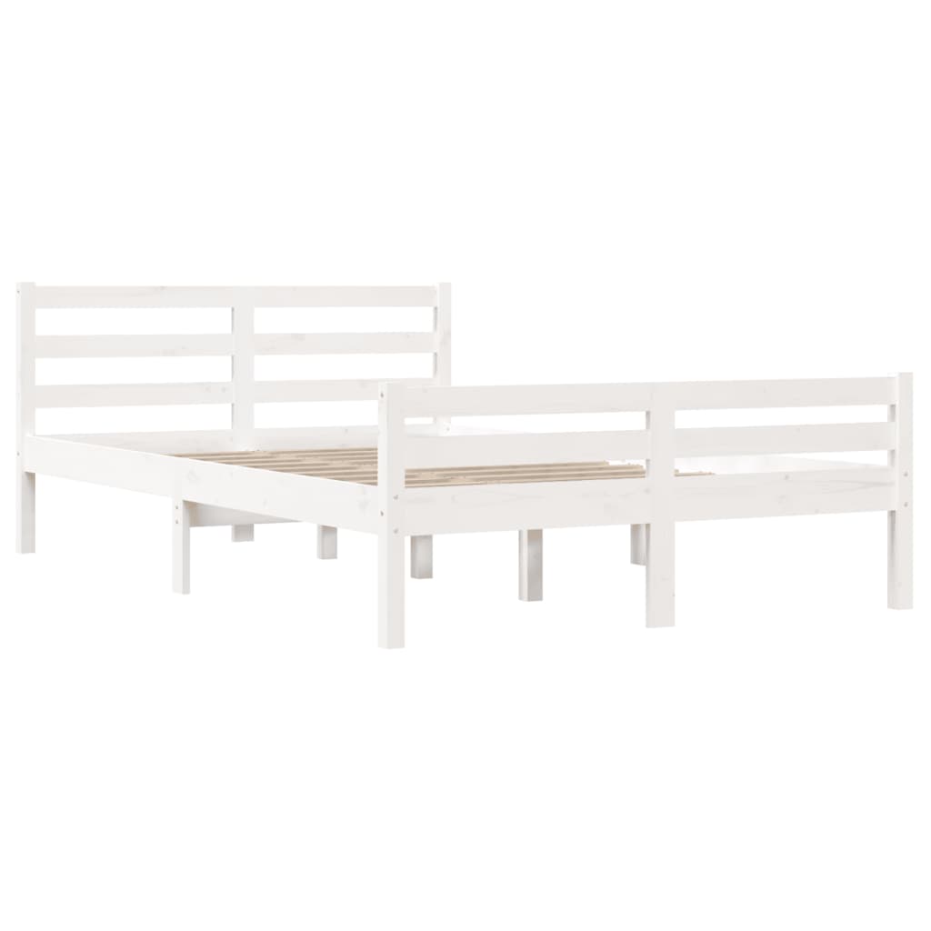 vidaXL Giroletto Bianco in Legno Massello 140x190 cm