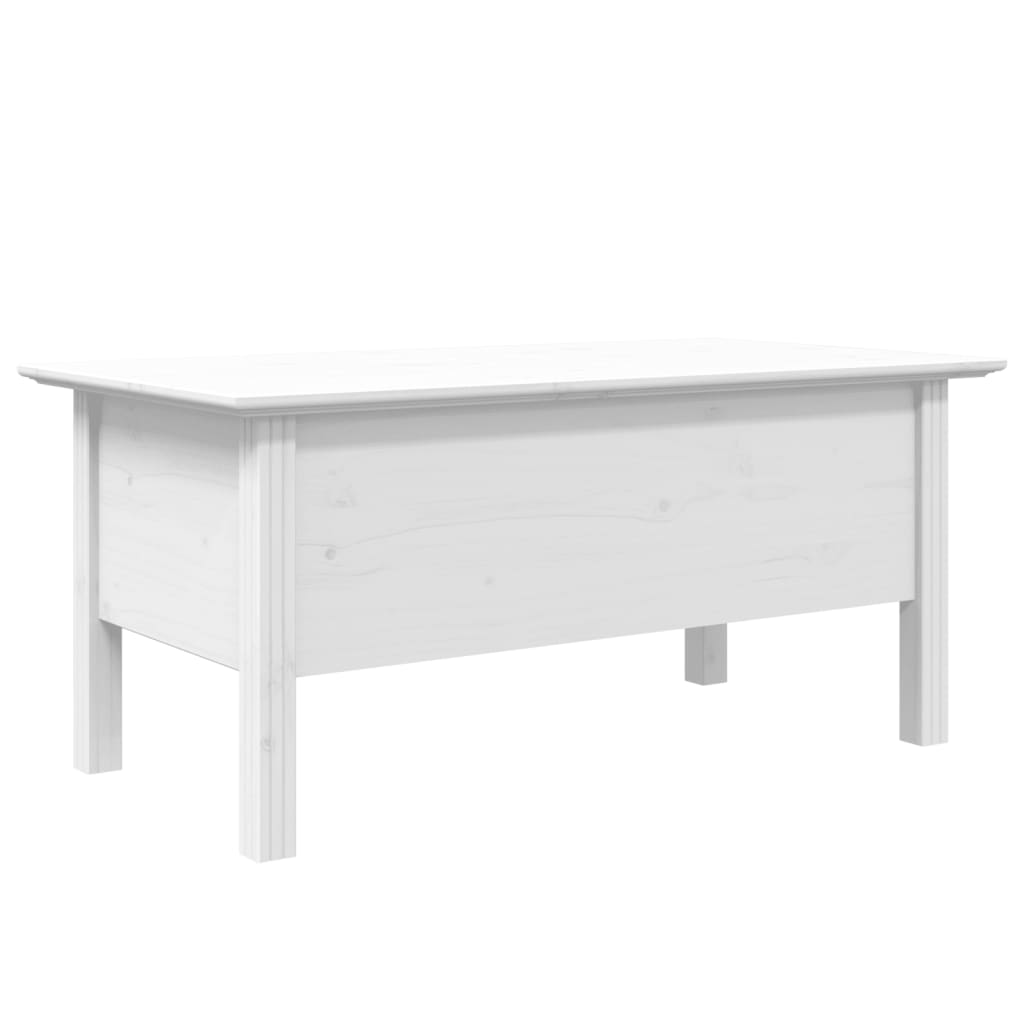 vidaXL Tavolino da Salotto BODO 100x55x46cm Legno Massello Pino Bianco