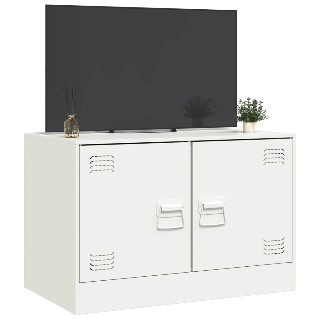 vidaXL Mobile Porta TV Bianco 67x39x44 cm in Acciaio