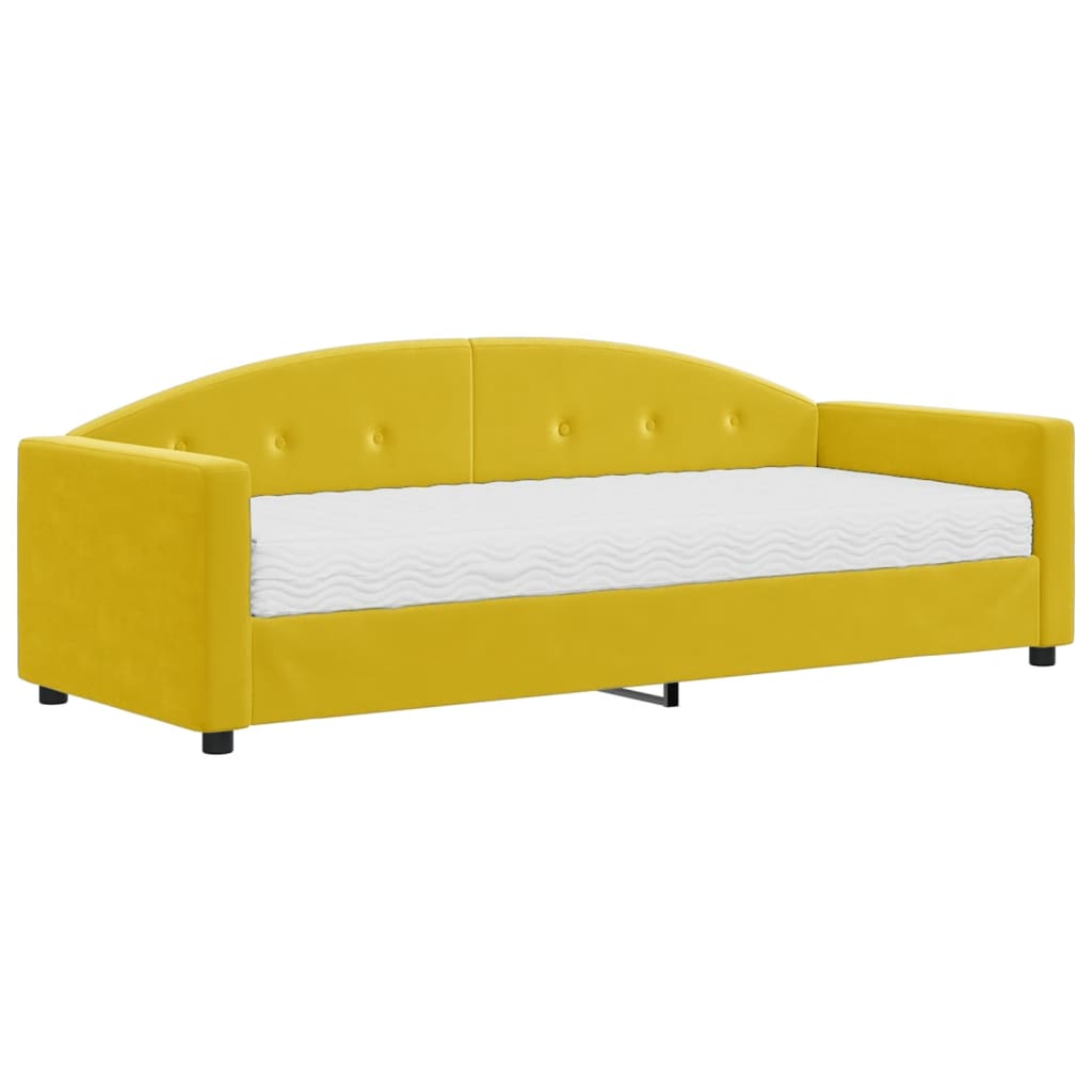 vidaXL Divano Letto con Materasso Giallo 80x200 cm in Velluto