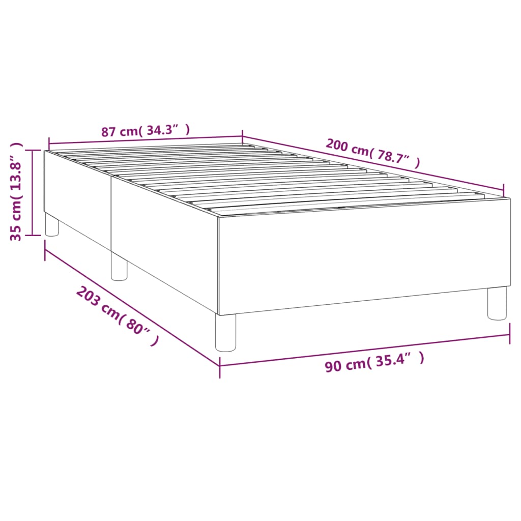 vidaXL Giroletto Grigio Chiaro 90x200 cm in Velluto