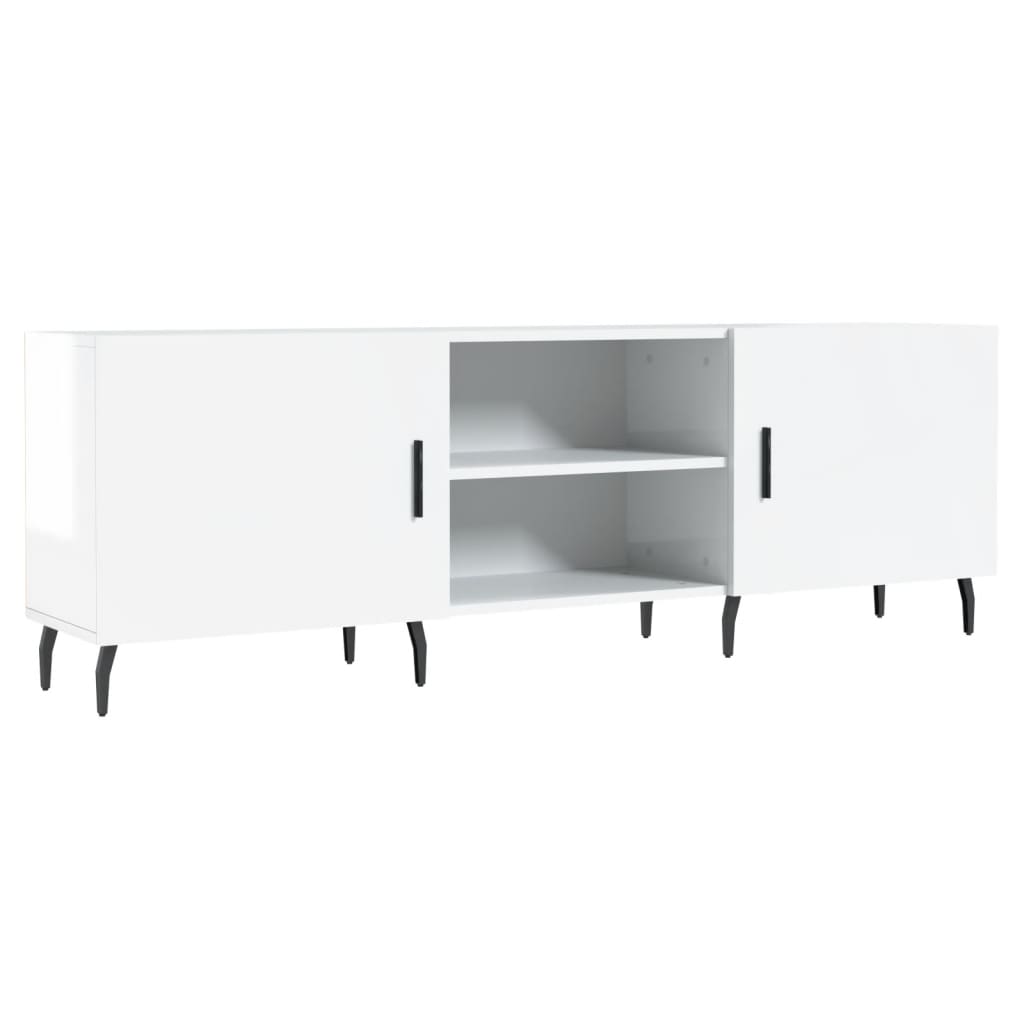 vidaXL Mobile Porta TV Bianco Lucido 150x30x50 cm in Legno Multistrato