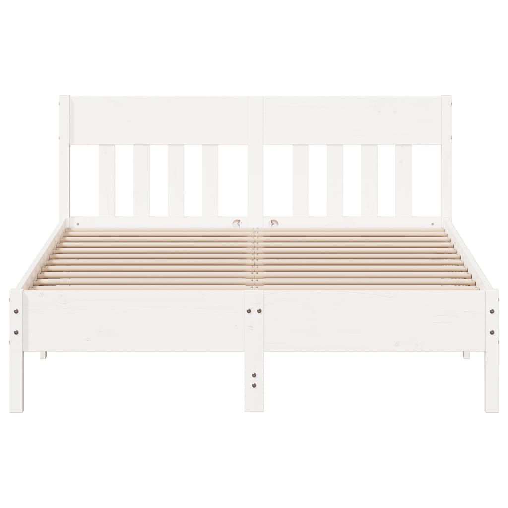 vidaXL Letto senza Materasso Bianco 140x200 cm Legno Massello di Pino