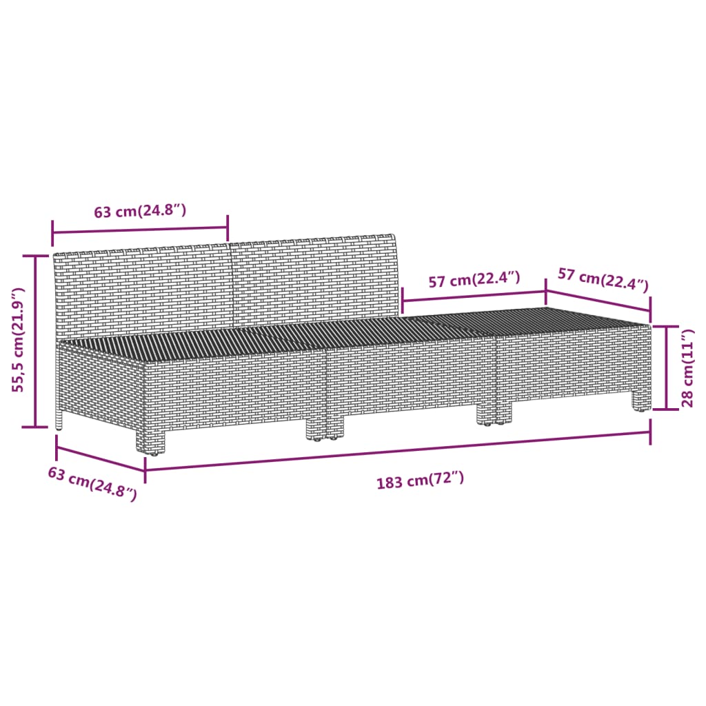 vidaXL Set Divani da Giardino 7 pz con Cuscini in Polyrattan Grigio