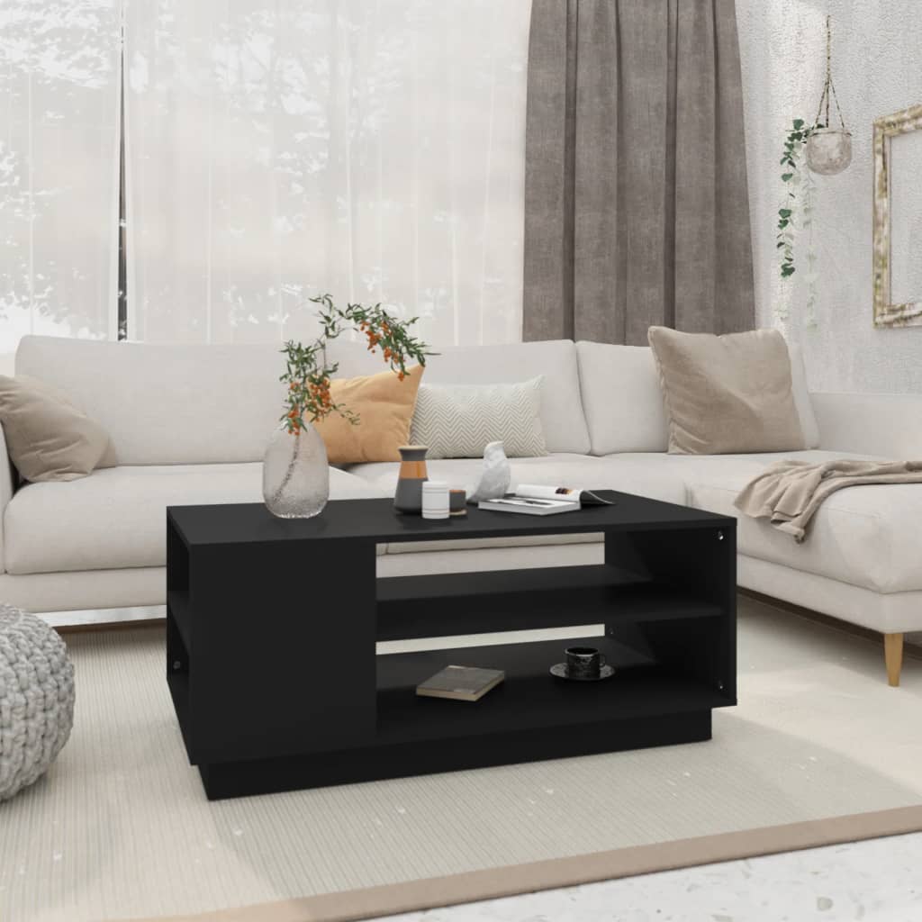 vidaXL Tavolino da Salotto Nero 102x55x43 cm in Truciolato