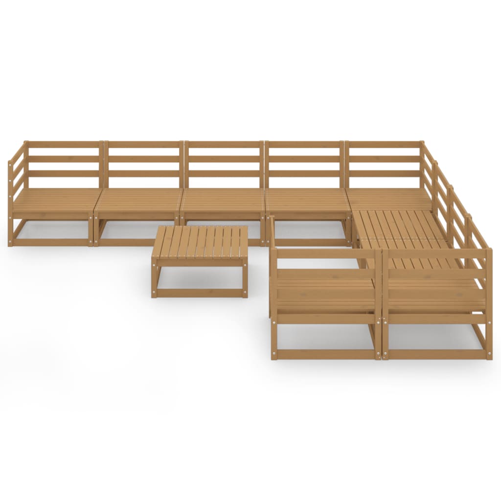 vidaXL Set Divani da Giardino 10 pz in Legno Massello di Pino