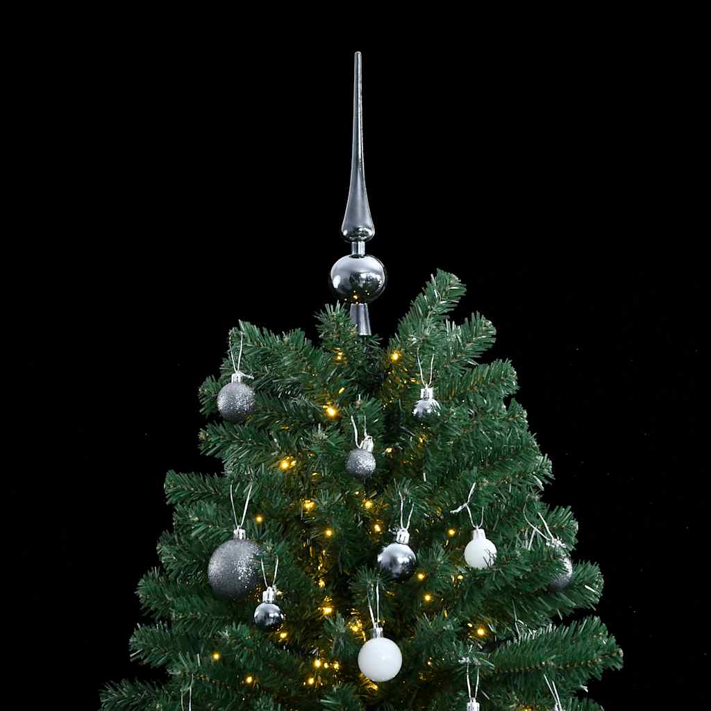 vidaXL Albero Natale Incernierato con 300 LED e Palline 180 cm