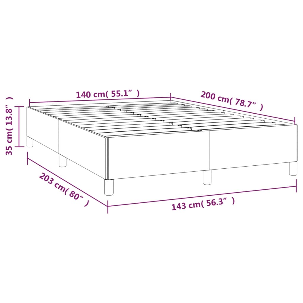 vidaXL Giroletto senza Materasso Grigio Scuro 140x200 cm Tessuto