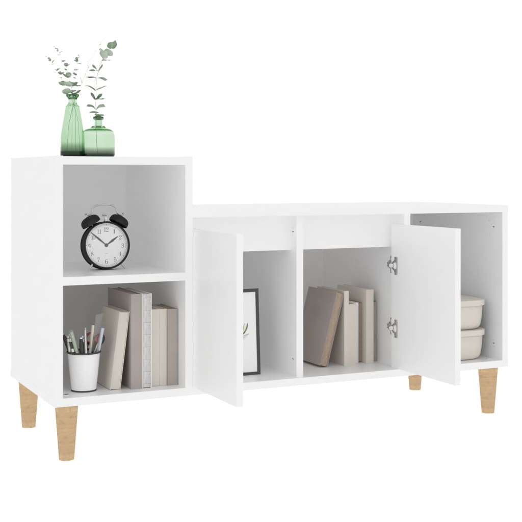 vidaXL Mobile Porta TV Bianco 100x35x55 cm in Legno Multistrato