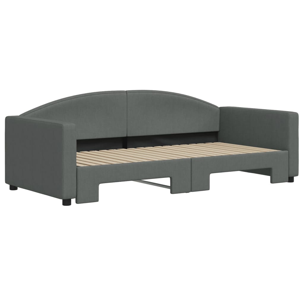 vidaXL Divano Letto con Letto Estraibile Grigio Scuro 90x190cm Tessuto