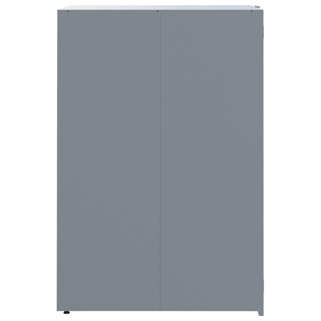 vidaXL Copribidone con Ruote per 6 Bidoni Grigio 414x79x117cm Acciaio