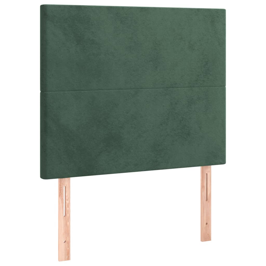 vidaXL Giroletto a Molle con Materasso Verde Scuro 80x200 cm Velluto