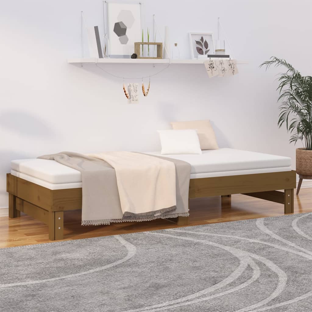 vidaXL Dormeuse Estraibile Ambra 2x(100x200) cm Legno Massello di Pino